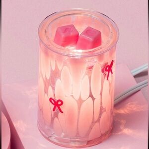 Scentsy First Blush Warmer Valentine’s Day Collection Hearts Confetti Glass NIB